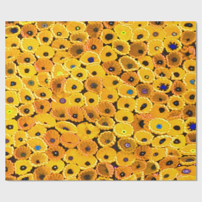 Papel De Presente yellow flowers (Aberto)