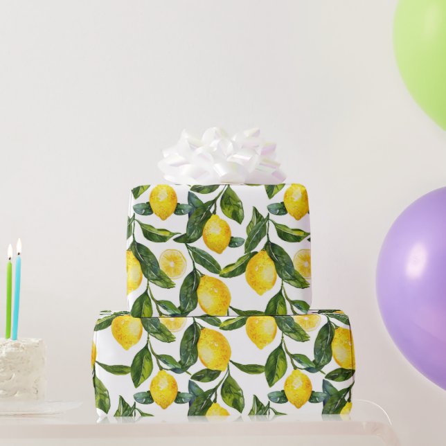 Papel De Presente Yellow Lemons Housewarming (Presentes para festas)
