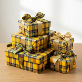 Papel De Presente Yellow Tartan Plaid Wrapping Paper