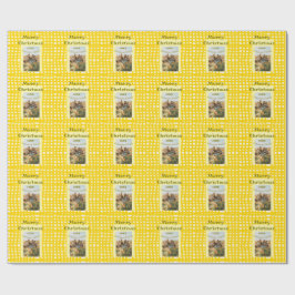 Papel De Presente Yellow white plaid retro Christmas holiday family 