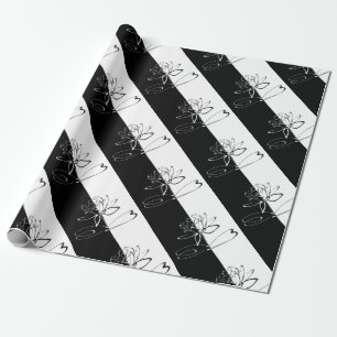Papel De Presente Yin Yang Black White Lotus Blossom