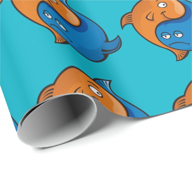 Papel De Presente Yin Yang Fish Cartoon (Ponta do rolo)