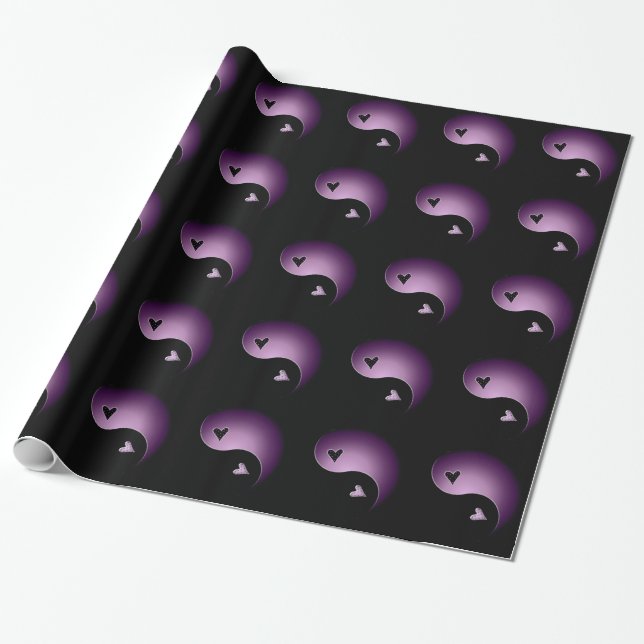 Papel De Presente yin yang - roxo (Desenrolado)