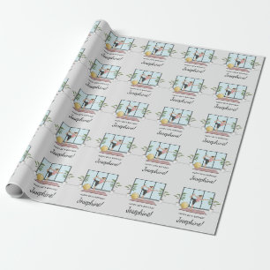 Papel De Presente Yoga Dancer Pose Workout Mulher Feliz Aniversário