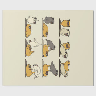 Papel De Presente Yoga Poses, o Bulldog Francês Amantes De Ioga De