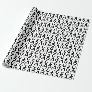 Papel De Presente Yoga Silhouettes Posições com Padrão de Telas
