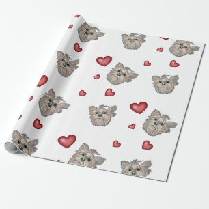 Papel De Presente Yorkshire Terrier Arcos Heart Gift