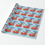 Papel De Presente Yorkshire Terrier Dog Christmas Delick<br><div class="desc">Uma ideia perfeita de presente de Natal para alguém que ama cachorros. Este cachorro bonito sentado no caminhão de natal é um presente perfeito para seus amigos ou família que amam ou possuem cachorros.</div>