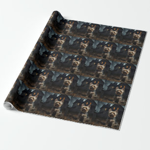 Papel De Presente Yorkshire Terrier Halloween Assustador