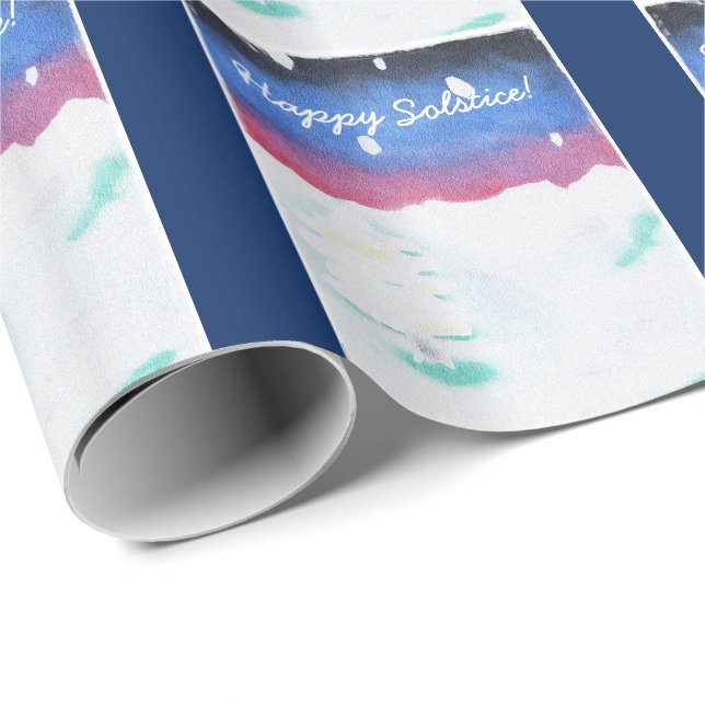 Papel De Presente Yule da Cena de Neve Solstício de inverno (Ponta do rolo)