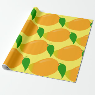 Papel De Presente Yummy Mango Tropical Summer Fruta
