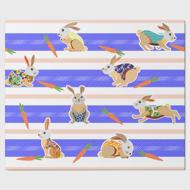 Papel De Presente Zanahorias y Conejitos (Barra)