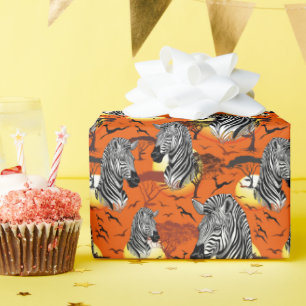 Papel De Presente Zebra African Savanna Wild Animal