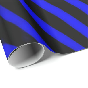Papel De Presente Zebra Azul Real Strips Todas as Ocasiões