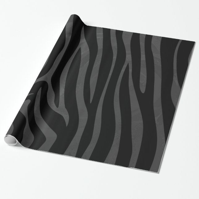 Papel De Presente Zebra Black e Cinza (Desenrolado)