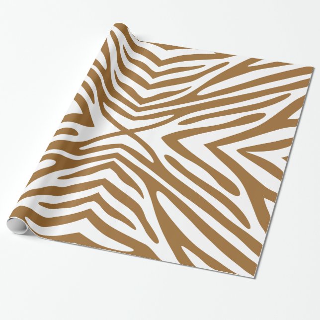 Papel De Presente Zebra neutra do açúcar castanho (Desenrolado)