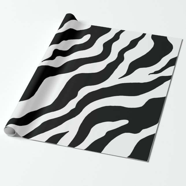 Papel De Presente Zebra Print Wrapping Paper  (Desenrolado)