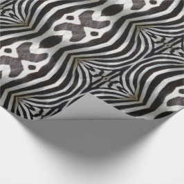 Papel De Presente Zebra Stripes Padrão Vida Selvagem Preta e Branca