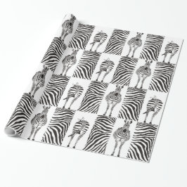 Papel De Presente Zebras do teste padrão