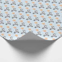 Papel De Presente Zebras e Estrelas - Papel de Acondicionamento