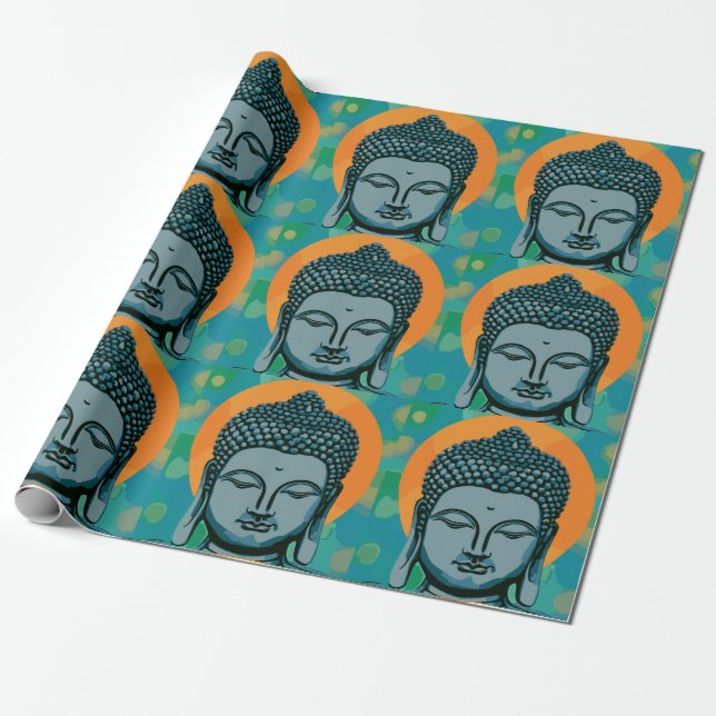 Papel De Presente Zen Buddha Head (Desenrolado)