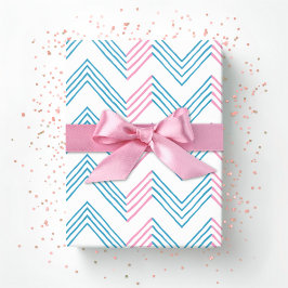 Papel De Presente Ziggy Chevron em Rosa e Aqua