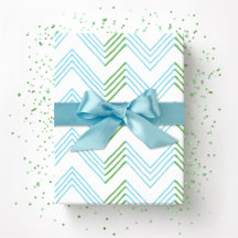 Ziggy Chevron in Green and Aqua