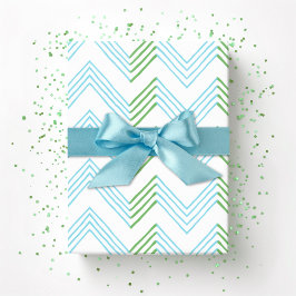 Papel De Presente Ziggy Chevron in Green and Aqua