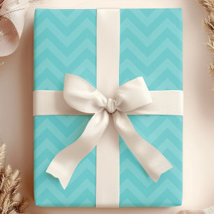Papel De Presente Ziguezague Azul Turquesa Moderno Chic