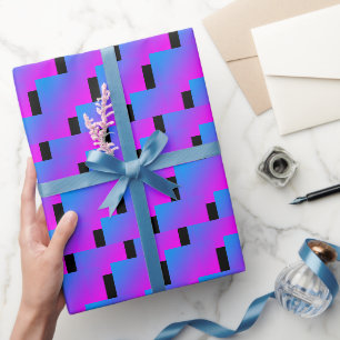 Papel De Presente Zigzag Colorido Azul Cor-de-rosa, cor-de-rosa, pre