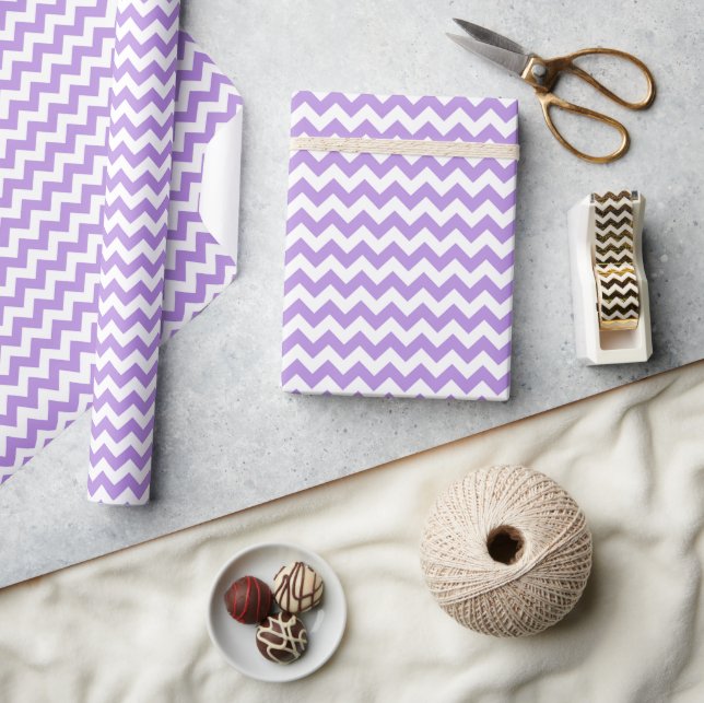Papel De Presente Zigzag Roxo, Chevron Roxo, Padrão Geométrico (Artesanato)