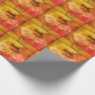 Papel De Presente Zinnia Daisy Flower Vintage Personalizada