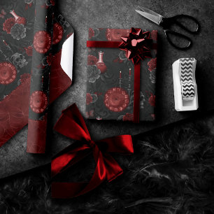 Papel De Presente Zodiac Magic Crimson   Henna Red Gótica Rosa