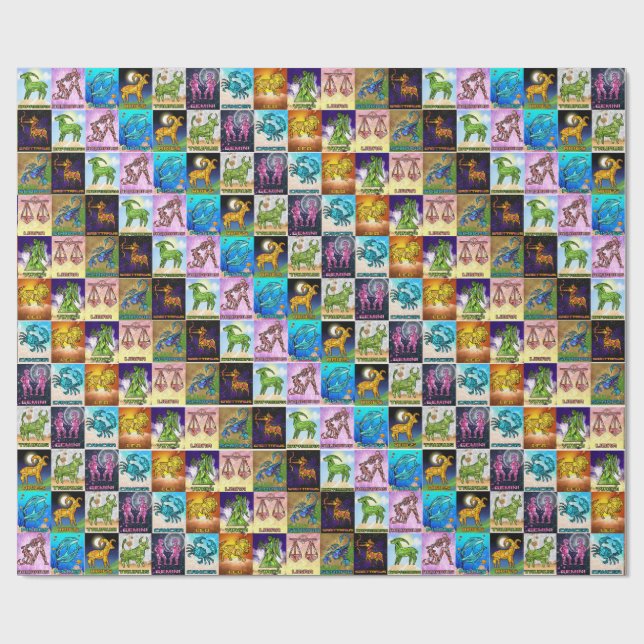 Papel De Presente Zodíaco cortado (Aberto)