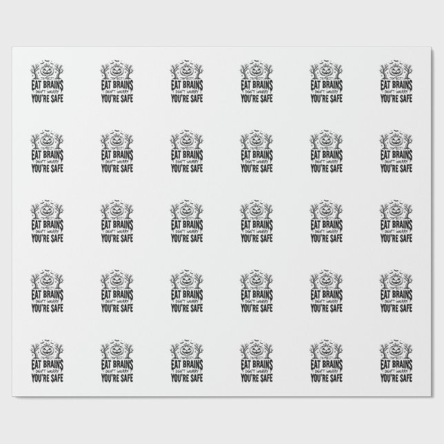 Papel De Presente Zombies Comem Cérebros Design Vector Engraçado de  (Aberto)