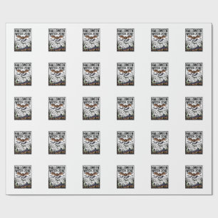Papel De Presente Zona de Bruxa de Halloween Cemitério Vintage Morce