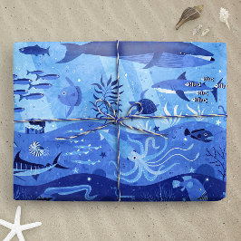 Papel De Presente Zonas de Profundidade Oceânica - Animais Submarino