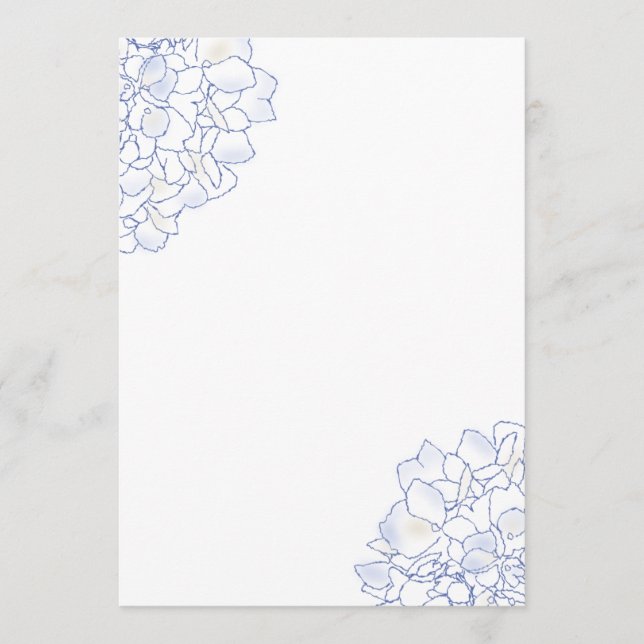 Papel de Programa de Casamento Branco Arte Hortêns (Frente)