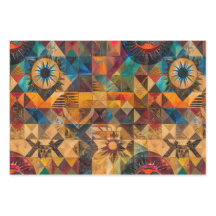 Papel de Quebra-Matiz "Artística Herdada" em Ciano