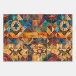 Papel de Quebra-Matiz "Artística Herdada" em Ciano