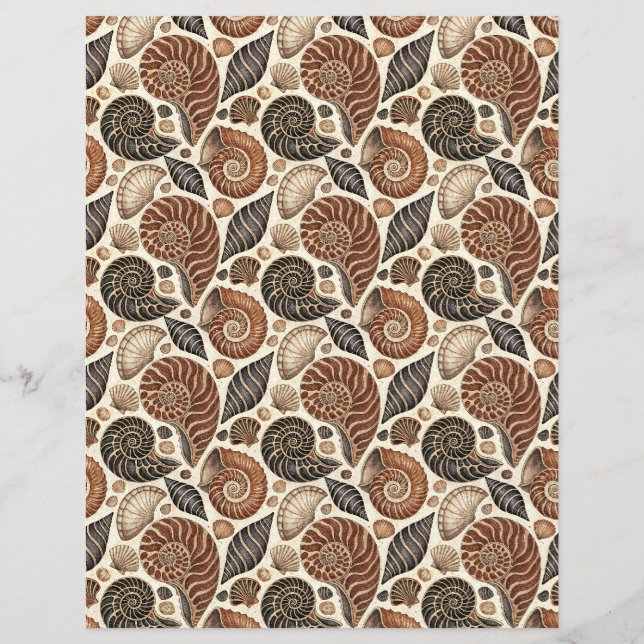 Papel de rascunho de castanho para conchas de dois (Frente)