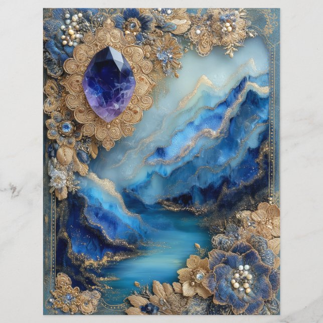 Papel de Rascunho de Jornalzinho Azul Dourado Pais (Frente)