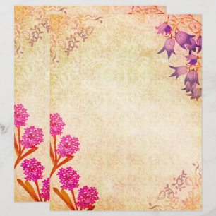 Papel de rascunho floral de várias cores