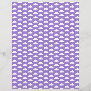 Papel de rascunho roxo com nuvens brancas