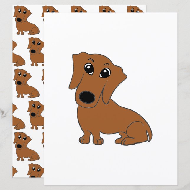 papel de rascunho vermelho dachshund (Frente/Verso)