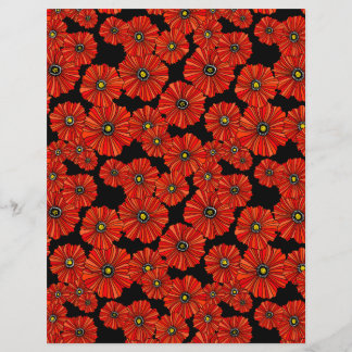 Papel de raspadeira floral de papoila vermelha 8,5