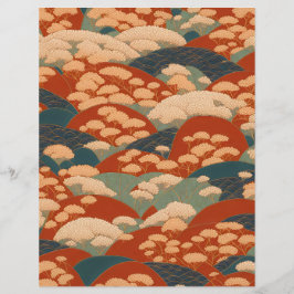 Papel de raspagem de padrão kimono em asbtrato