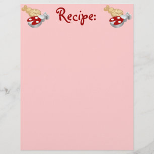 Papel de receita de cozinheiros Ladybug