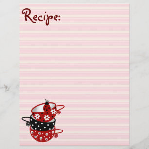 Papel de Receita de Joaninha Preta e Vermelha