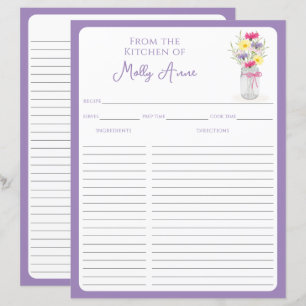 Papel de Receitas em Pote de Pedra Flores Silvestr